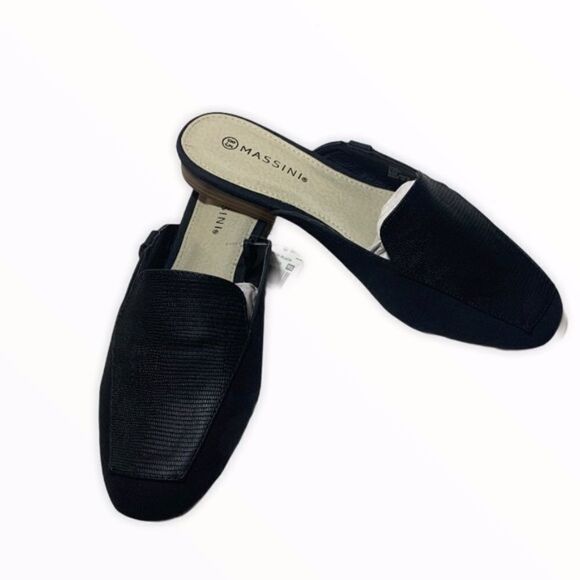 New Massini Shoes Womens Size 6 Black Mule Slides Casual Textured NWT - Picture 7 of 14
